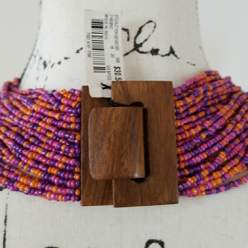 Style & Co multi strand beaded & wood Necklace